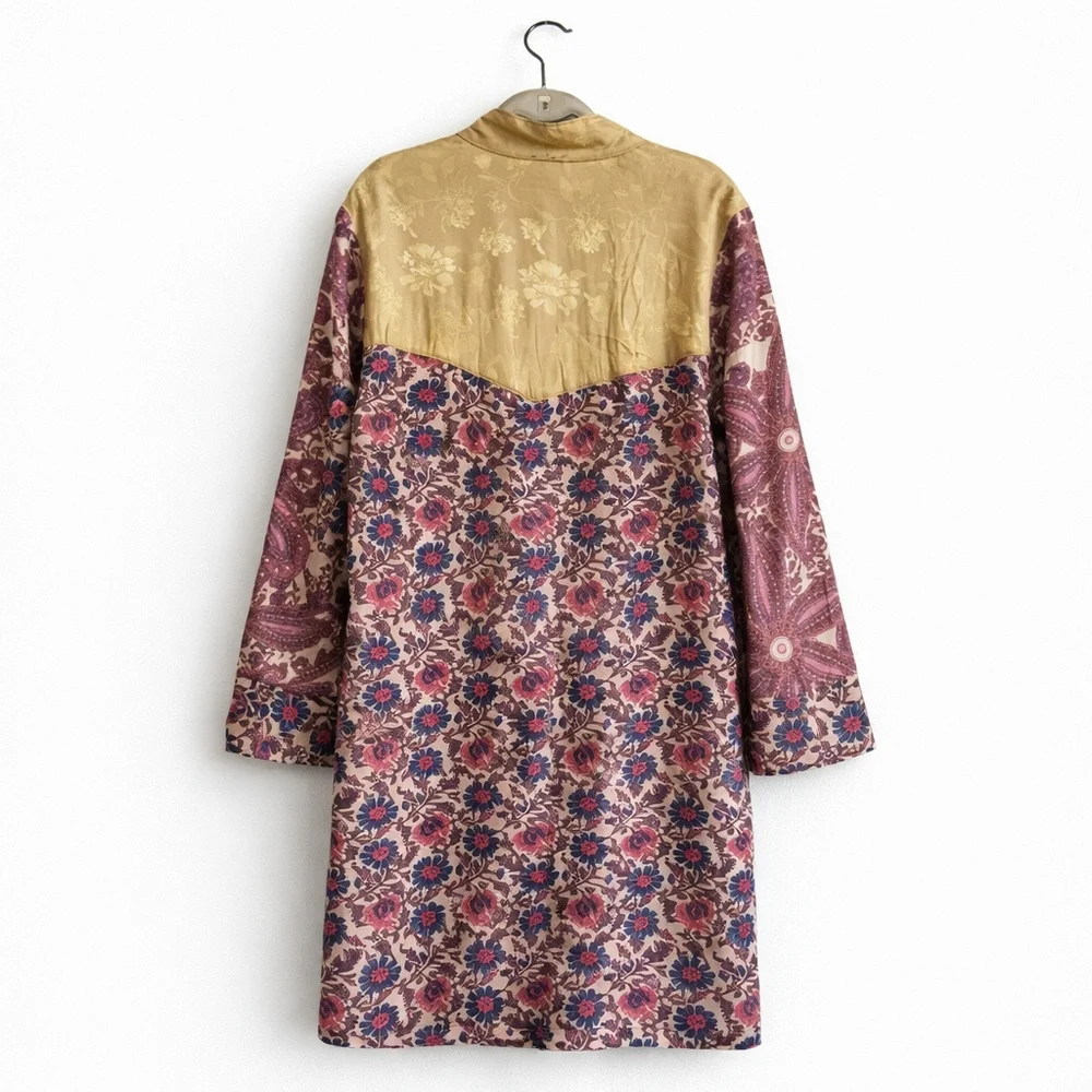 Free People Rare Maggie Floral Duster Jacket L Boho Kimono Festival Layer FP - Picture 3 of 15